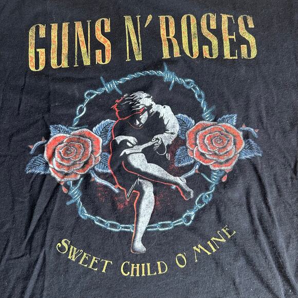 Guns n Roses Sweet Child of Mine Womens Size XXL Short Boxy Fit Black T Shirt - Picture 2 of 3